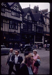 Three half-timbered buildings in the Rows area of Chester