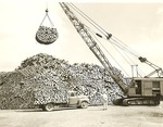 2400-1373 Southland Crane Unloads Pulpwood - Angelina National Forest 1950 by United States Forest Service