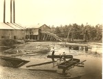 2400-372297 Boettcher Catamarans Raising Sunken Logs - Sam Houston National Forest 1938