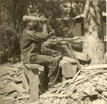 1310.4-372522 Splitting Shingles Bath House CCC - Sam Houston National Forest 1938 by United States Forest Service