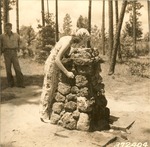 2330-372404 Girl Drinking Fountain Boykin Springs - Angelina National Forest 1938 by United States Forest Service